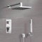 Chrome Shower System With Rain Shower Head and Hand Shower